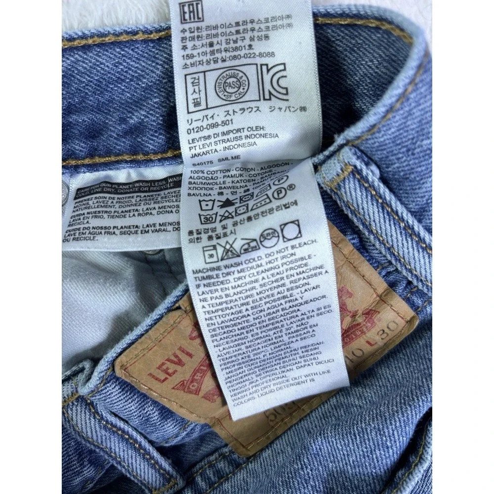 Levi's 505 Jeans Mens 40x30 Blue Denim Medium Wash Straight Leg Regular Fit